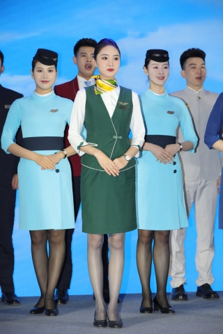 绿色空姐制服