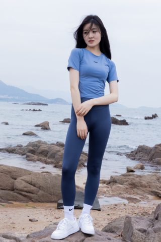 SPT2505-261-海边蓝色瑜伽裤